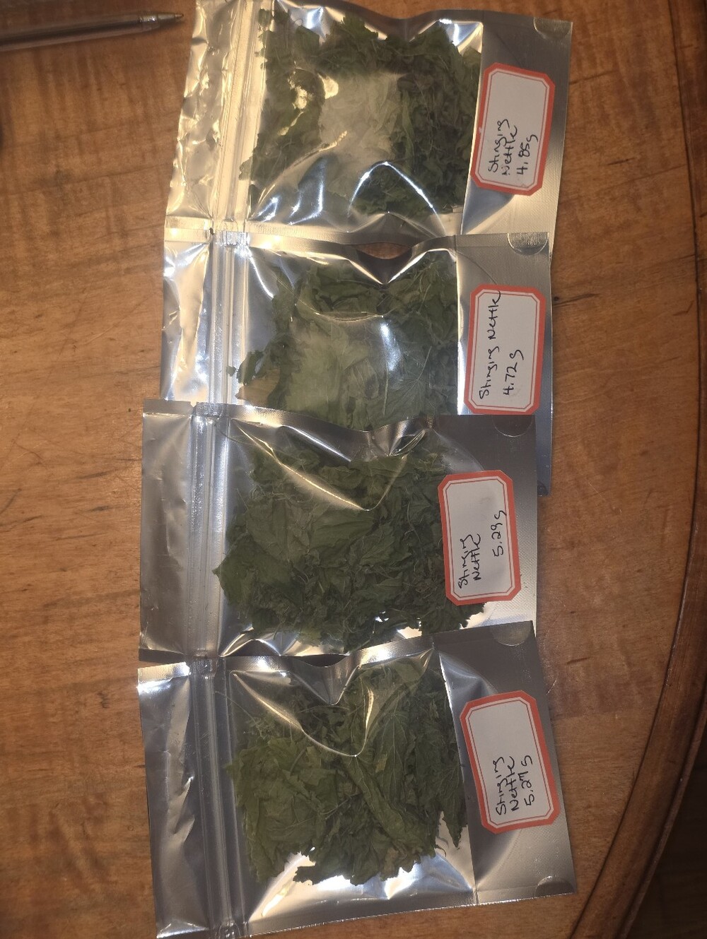 4 Bags Of Organic Dried Stinging Nettle
